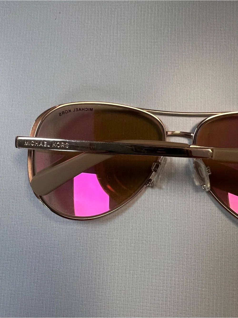 Michael Kors Aviator Sunglasses in Rose Gold and Brown